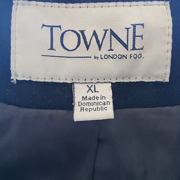 Towne London Fog Black Wool Blend Pea Coat Size XL - Picture 6 of 7